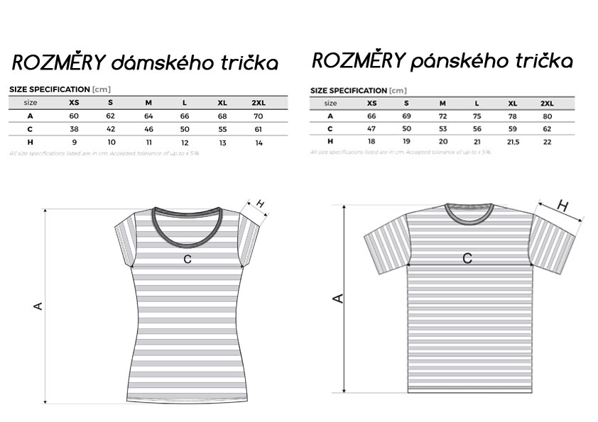 Rozměry sailor - dámské - pánské